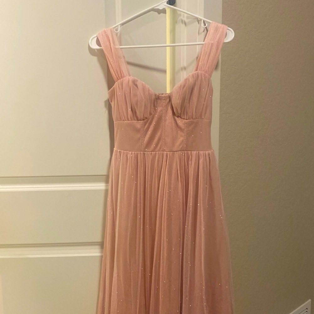 Shimmery Pink Crystal Doll Prom/Formal Dress